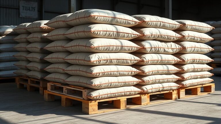 pallets of concrete bags